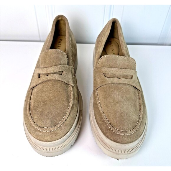 PATINA Tan Suede Platform Women's Penny Loafers Size US 9/EU 39 - Picture 9 of 9